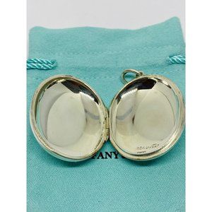 Tiffany & Co Sterling Silver Locket XL 42mm long and 31mm wide Pouch Box